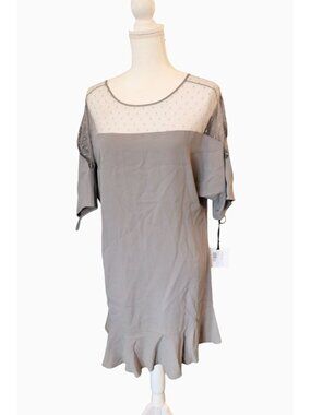 Red Valentino Point D'Esprit paneled crepe mini dress, Size 40 NWT